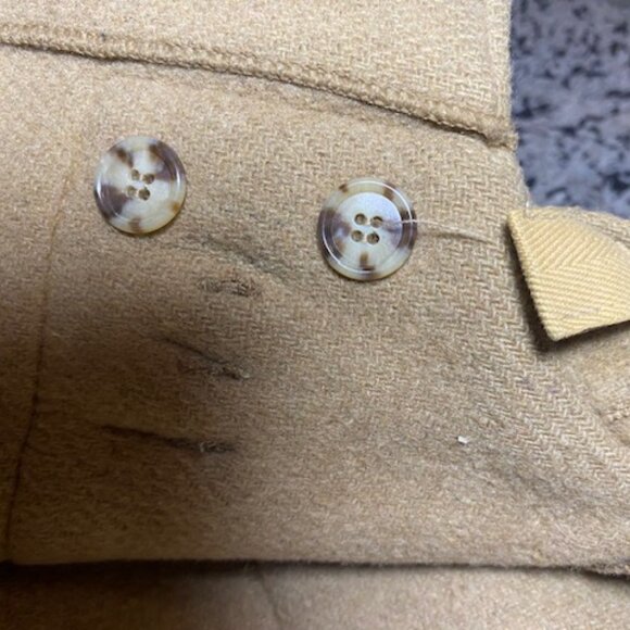 VTG Gloverall Duffle Coat Wool Blend Mens Med Camel Hooded England - Picture 10 of 16